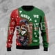 thumbnail image 3 of Suéter feo de punto divertido de Navidad de algodón con diseño de Papá Noel y mascotas, estilo vintage e informal de invierno, estilo Harajuku, retro, de manga larga, con impresión 3D, talla M, 3 of 5