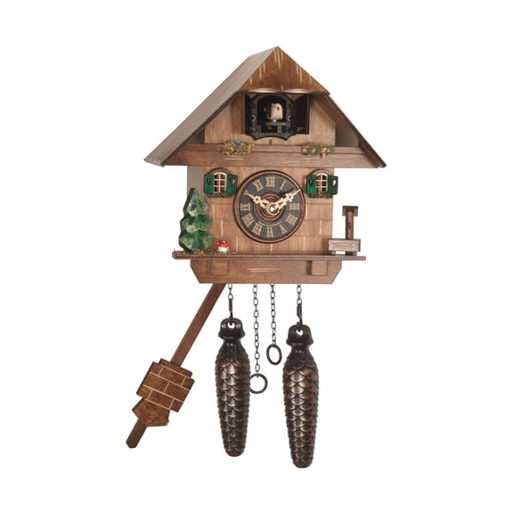 Quartz Cuckoo Clock Black forest house EN 417 Q