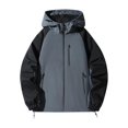 thumbnail image 2 of Tawop Jackets for Men Long Sleeve Zip with Hood Loose Casual Mens Clothes,Dark Gray,2XL, 2 of 9