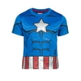 thumbnail image 4 of Marvel Avengers Captain America Little Boys T-Shirt and Shorts Outfit Set Toddler to Big Kid, 4 of 5