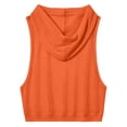 thumbnail image 6 of Htigea Women's Workout Tank Tops Mesh Sleeveless Running Athletic Hoodie Summer Hooded Gym Exercise Tees Orange XL, 6 of 8