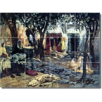 Ceramic Tile Mural-Frederick Bridgman Men Women Painting 12. 60" w x 72" h using (30) 12 x 12 ceramic tiles