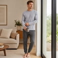 thumbnail image 2 of AZoiNM Men's Solid Long Sleeve T-Shirt Relaxed Fit Breathable Casual Top Athletic Wear, 2 of 9