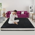 thumbnail image 3 of NAIZEA Japanese Floor Mattress, 4" Thick Sherpa Fleece Folding Roll Up Futon Mattress, Reversible and Foldable Sleeping Pad, 3 of 10
