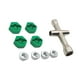 thumbnail image 3 of Adaptador de accionamiento CUTICAT de rueda mm para coche Metal 4 Uds tuercas de brida con llave verde, 3 of 5