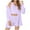 Purple, variant on Wancir Women Fuzzy 3 Piece Outfit Pajamas, Hooded Cardigan Outwear Sleeveless Crop Tops Shorts Nightwear Set (S-3XL)