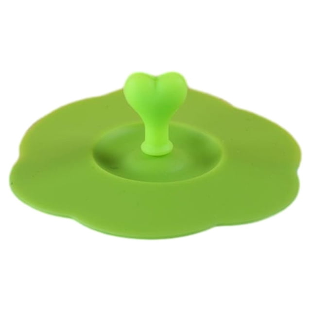 Injueey Cubierta de la taza del silicón de la categoría alimenticia de BPA para la limpieza y la portabilidad fáciles Tapas fáciles de Organizadores de utensilios de cocina verde