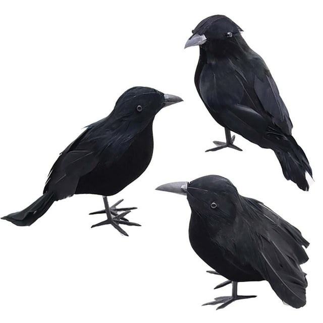 Simulation Black Crow Feather Animal Halloween Props Simulation Crow Festival Feather Production Decorative Props