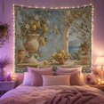 thumbnail image 2 of Floral Garden Mediterranean with Stone Terrace Weathered, Serene Watercolor for Plant Lovers, Wall Decor, Mother'S Day Gift, Tapestry Wall Hanging for Dorm and Living Room, 2 of 7