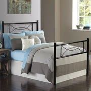 Teraves 12.7'' High Metal Platform Bed Frame with Two Bowknot Headboards, Easy Assembly, Twin Size