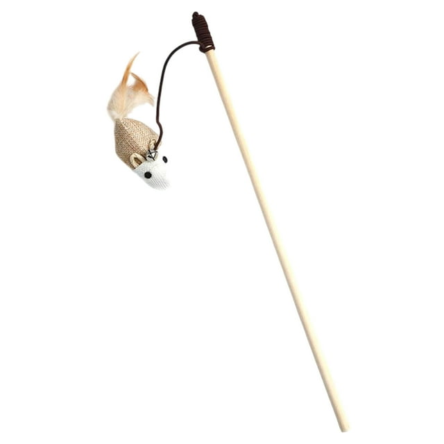 Interactive Cat Teaser Wand with Feather for Indoor Play - Stimulates Natural Instincts with Durable Materials