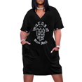 thumbnail image 1 of Watain Black Metal Loose Pocket Dress dresses korean style clothes for woman woman dress womans clothing, 1 of 7