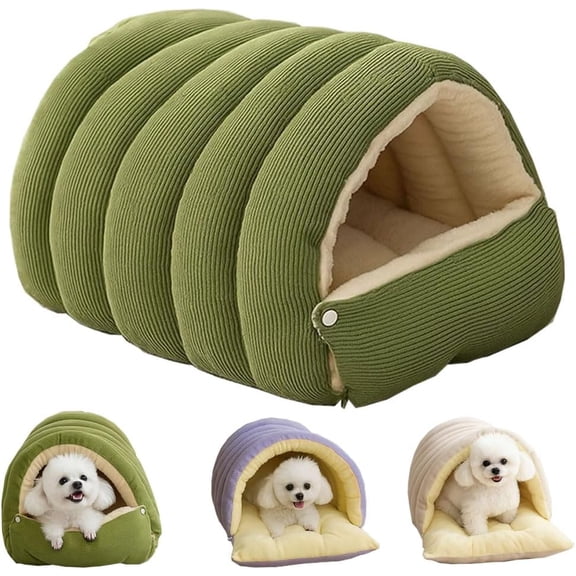 ZYSMBD Removable and Washable Winter Closed-Off Cat Bed, Warm Cat Bed for Winter, Cotton Soft Pet Nest for Cats, Warm Cave Nest Sleeping Puppy for Cats & Small Dogs