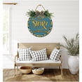 thumbnail image 5 of Eveokoki Every Family Has A Story Wooden Front Door Sign Rustic Round Wreath Wall Hanger Porch Decor Spring and Summer Farmhouse Decoration Housewarming Gift 11 Inches, 5 of 5