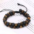 thumbnail image 6 of Men's Bracelet, Adjustable 8mm Men's Tiger Eye Black Matte Onyx Beads Bracelet for Boyfriend Husband Grandson, 6 of 6
