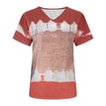 thumbnail image 4 of Blusa de manga corta con cuello en V informal para mujer a la moda, camisetas de verano Pompotops  hkajfhjk465971, 4 of 5