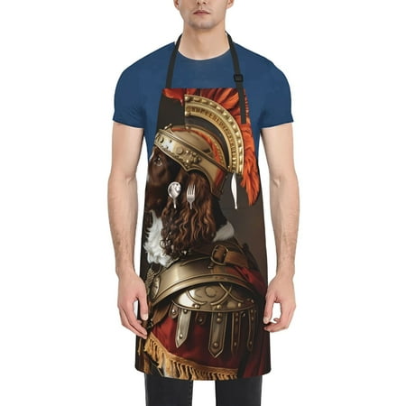 

Picia Medieval Knight Dog Waterproof Apron for Unisex Adult - Adjustable Bib Apron with Pockets Ideal for Cooking Gardening Painting and Household Chores