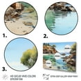 thumbnail image 3 of Designart "Seaside Reflections Rocky Beach painting II" Nautical & Beach Floater Framed Wall Decor, 3 of 7