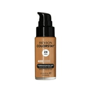 Liquid Foundation by Revlon, ColorStay Face Makeup for Combination & Oily Skin, SPF 15, Longwear Medium-Full Coverage with Matte Finish, 400 Caramel