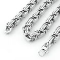 thumbnail image 2 of QQTDFG 4-15MM Charm Stainless Steel Silver Byzantine Box Chain Men Women Necklace 7-40"-15mm-10.5inch Bracelet, 2 of 5
