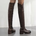 thumbnail image 4 of Bnwani Women Boots Fall Winter Fashion Low-Heel Knee-High Versatile Comfortable Casual Boot Brown Size 7.5, 4 of 5