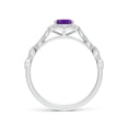 thumbnail image 2 of ANGARA Natural 0.7 Ct. Amethyst with Diamond Side Stones Ring in 14K White Gold for Women (Ring Size: 5), 2 of 9
