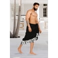 thumbnail image 3 of HAPPY BAY Men's Pareo Regular Swimsuits Sarong Long Swim Beach Wrap One Size Tropical, Black Summer Vacation Party, 3 of 5