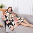 thumbnail image 5 of Oversized Wearable Blanket Hoodie,Pink Boston Terrier and Flower Sherpa Blanket Hoodie with Super Pockets,Super Warm Fuzzy Pullover for Women & Men, 5 of 6