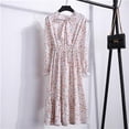 thumbnail image 1 of 2022 Women Blue StripedLong Sleeve neck Basic Dresses Button Split Pleated DressS Gao Jinjia LED, 1 of 2