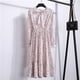 thumbnail image 1 of 2022 Women Blue StripedLong Sleeve neck Basic Dresses Button Split Pleated DressXL Gao Jinjia LED, 1 of 2