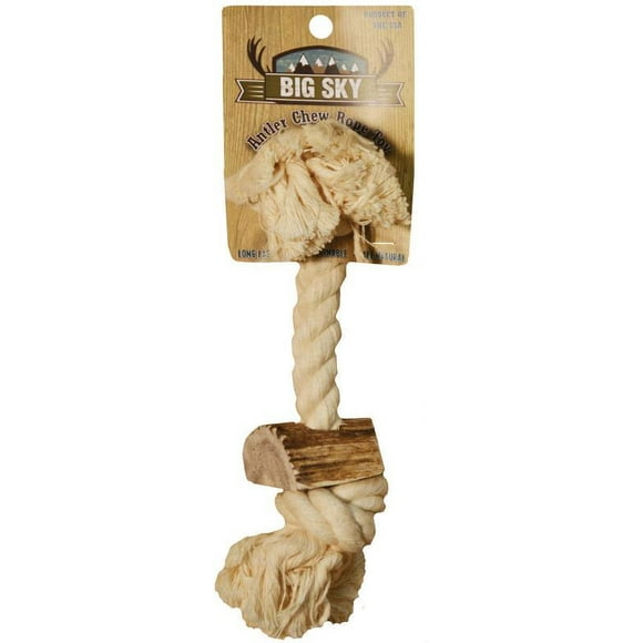 Scott Pet Ab02W 1 Pce Jouet en Corde avec Bois de Cerf, Moyen/3/4 Pouces X 12 Pouces, Blanc