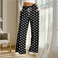 thumbnail image 6 of ClodeEU Women's Polka Dot Drawstring Wide Leg Pants With Pockets,Loose Casual Pant Black,Womens Plus L, 6 of 6