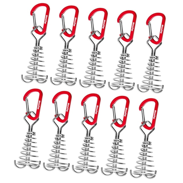 10 clavijas de anclaje DYNWAVEMX para cubierta de espina de pescado con mosquetones