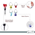 thumbnail image 4 of Servette Home Wine Bottle Stopper with 4 Wine Glass Charms - Heart, 4 of 6