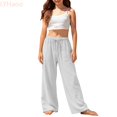 thumbnail image 2 of LYHaoo Breathable Straight Leg Pants For Kids Comfortable Casual Trousers With Elastic Waist For Girls And Boys Girls Pants(White), 2 of 7