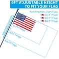 thumbnail image 3 of FIASON 1 Pack 5 FT Blue Stainless Steel Tangle Free Wall-Mounted Flag Pole with Upgraded Bracket, Flag Pole Kit for Outside House, Residential or Commercial for American Flag (Without Flag), 3 of 6