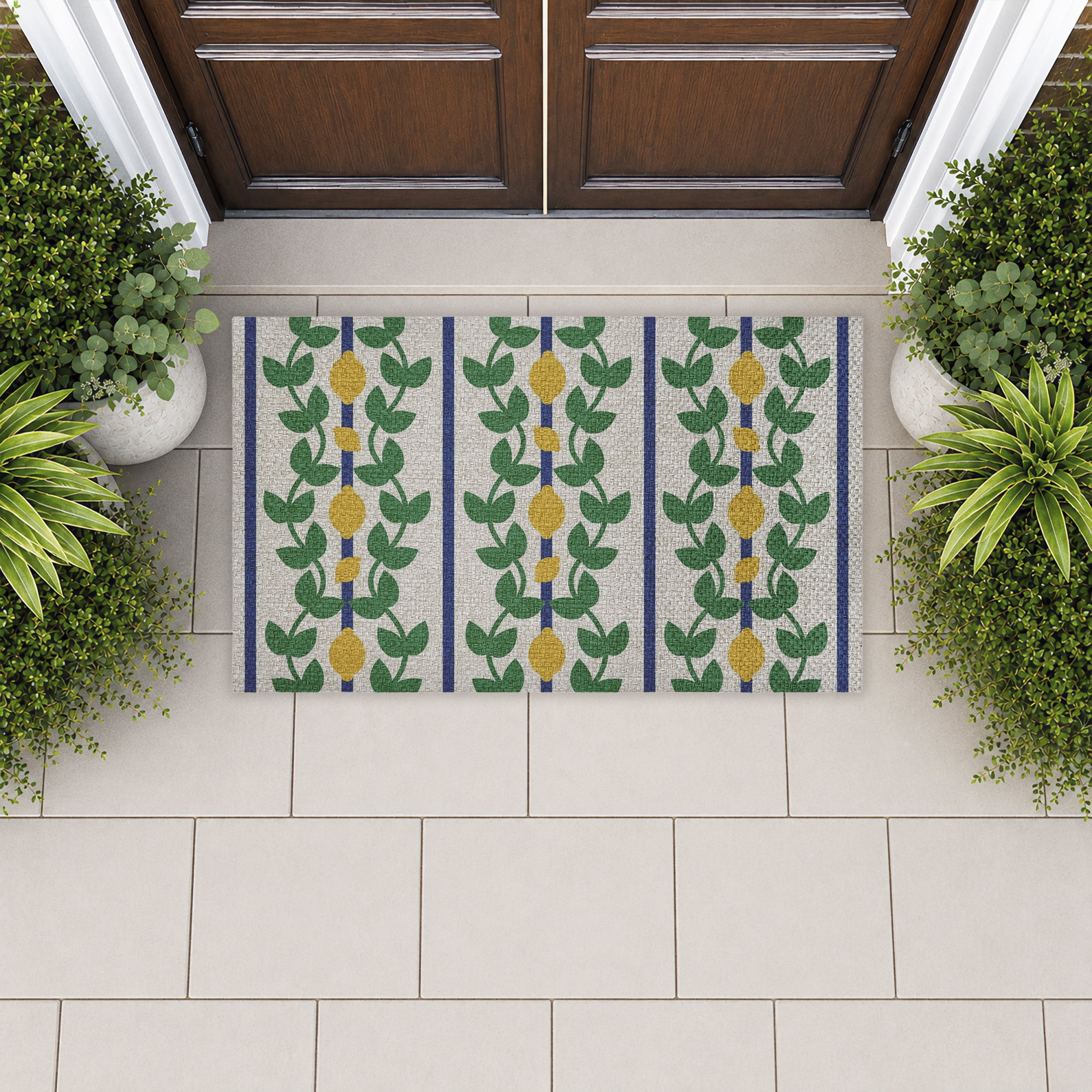 Stupell Industries Mediterranean Lemon Vines Printed Outdoor Imitation Sisal Floor Mat, design by Lil' Rue