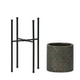 thumbnail image 5 of Luxen Home WHPL1367 12.1 in. Butterfly Embossed Round MgO Planter with Wood Legs, Brown, 5 of 10