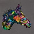 thumbnail image 2 of Colorful Neon Horse | Dean Russo Art Animal Lover Ladies Racerback Tank Top, Dark Grey, Medium, 2 of 6