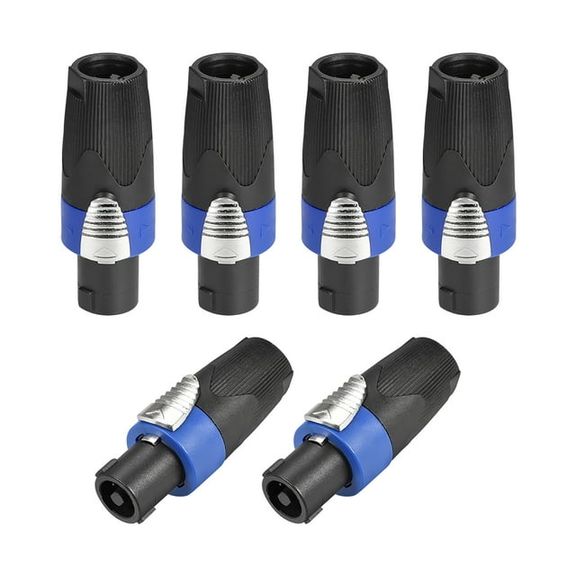 Conectores de adaptador de altavoz SpeakOns hembra, enchufe de altavoz de 4 polos con bloqueo por torsión, compatibles con Speakons 6 piezas
