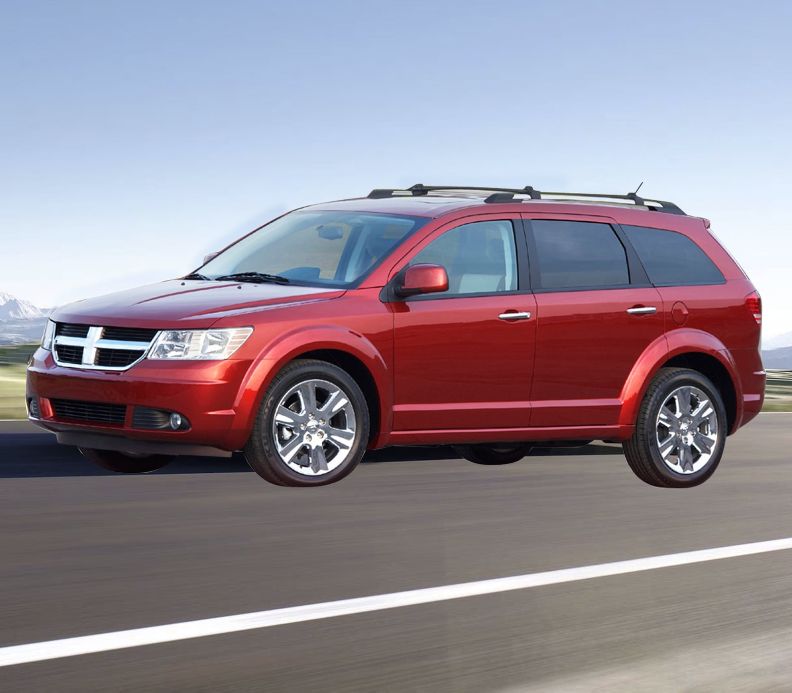 Ikon Motorsports Compatible with 09-20 Dodge Journey OE Factory Style Roof Rack Cross Bar Black ABS Aluminum