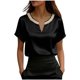 thumbnail image 1 of Eres Más Que Una Camisa de Puntuación de Prueba Moda de Verano de Mujer Color Sólido Casual Cuello en V Top de Manga Corta Mujeres Tops de Verano Casual, 1 of 5