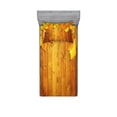 thumbnail image 2 of Fall Bedding Set with Sheet & Covers, Colorful Vivid Seasonal Leaves on the Wooden Planks Natural Design Rustic, Printed Bedroom Decor 2 Shams, 4 Sizes, Yellow Orange Green, by Ambesonne, 2 of 3