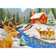 thumbnail image 1 of Kit de Crochet pour Tapis / Cerf d'Hiver (2 Tailles avec Toile Imprimée), 1 of 8