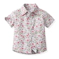 thumbnail image 7 of Tkrady Toddler Boys Fashion Outfits Spring Summer Short Sleeve Shirt Printing Tops Shorts with Tie Belt Gentleman Clothing 4 Piece Set, Sizes 0-4 Years, 7 of 7