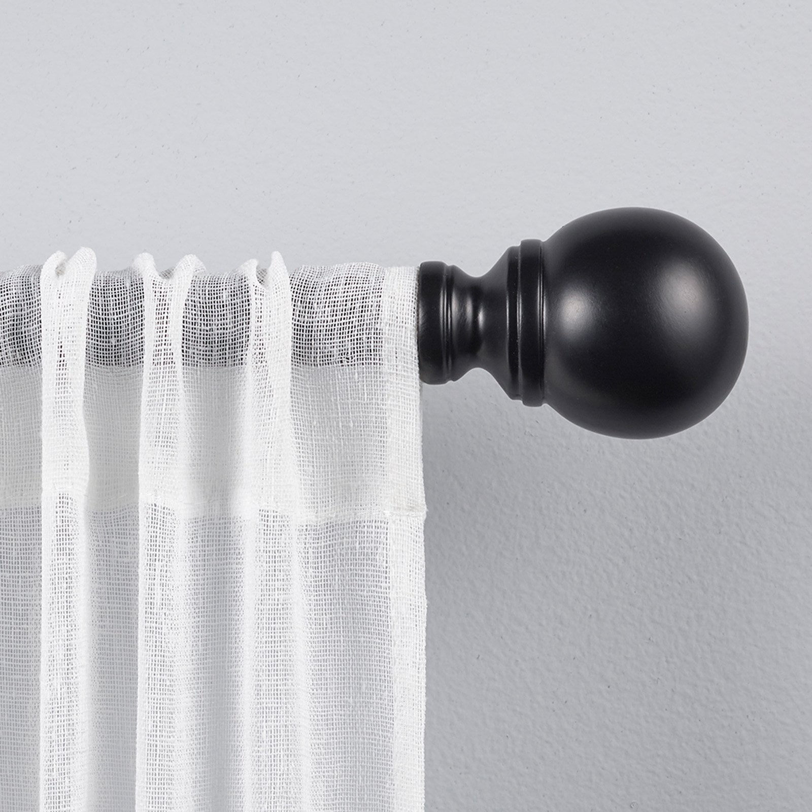 Photo 1 of 120"x66" Adjustable Sphere Curtain Rod and Coordinating Finial Set Matte Black - Exclusive Home