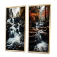 thumbnail image 3 of Designart "Cascades Dancing in the Waterfall II" Waterfall Framed Wall Art Set Of 2 - Grey Landscapes Framed Wall Art Set Of 2, 3 of 7