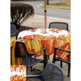 thumbnail image 4 of Outdoor Tablecloth with Umbrella Hole and Zipper, Autumn Pumpkin Square Table Cloth 54x54 Inch Waterproof Tablecloth, Thanksgiving Fall Orange Red Gold Leaf Picnic Table Cover for Patio Camping, 4 of 7