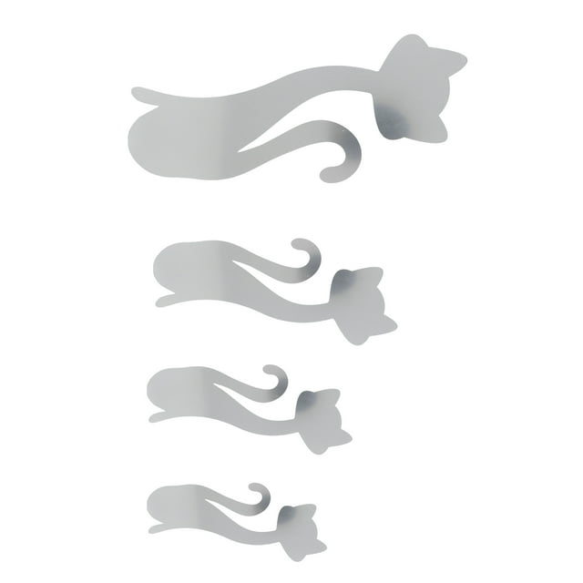 Adhesivo de pared BuyWeek Espejo con forma de gato Decoración de fondo de pared