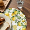 thumbnail image 3 of Lemon Round 13 Inch Placemats Set of 6, Yellow Fruits Summer Watercolor Botanical Leaf Plant HeatResistant Non Slip Place Mats for Dining Table, Wipeable Braided Kitchen Table Mats for Housewarming, 3 of 9